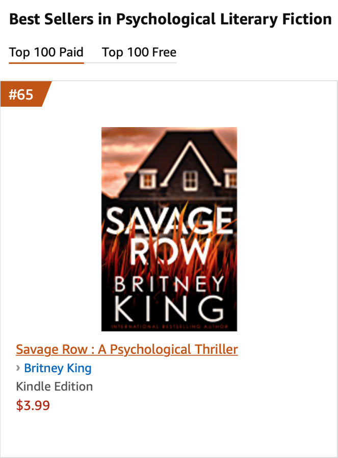 Savage Row - Psychological Crime Thriller Novels